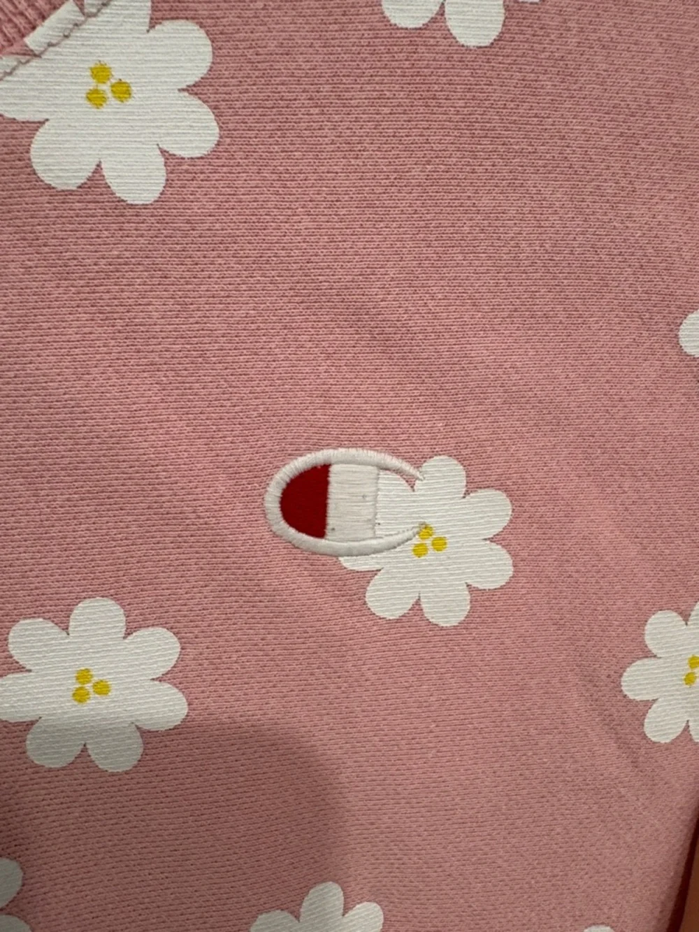 RARE Champion Pink Daisy Floral Reverse Weave Crewneck - Picture 3 of 6